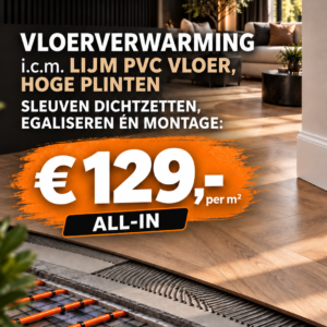 PVC & Parkethuys actie: vloerverwarming, lijm PVC, egaliseren en montage