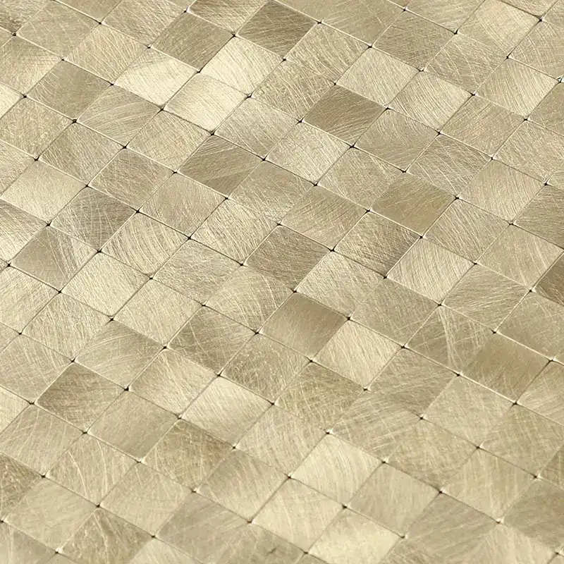 Zelfklevende Mozaïek Steenstrip Kleine Blokjes Geborsteld Licht Goud - Afbeelding 2